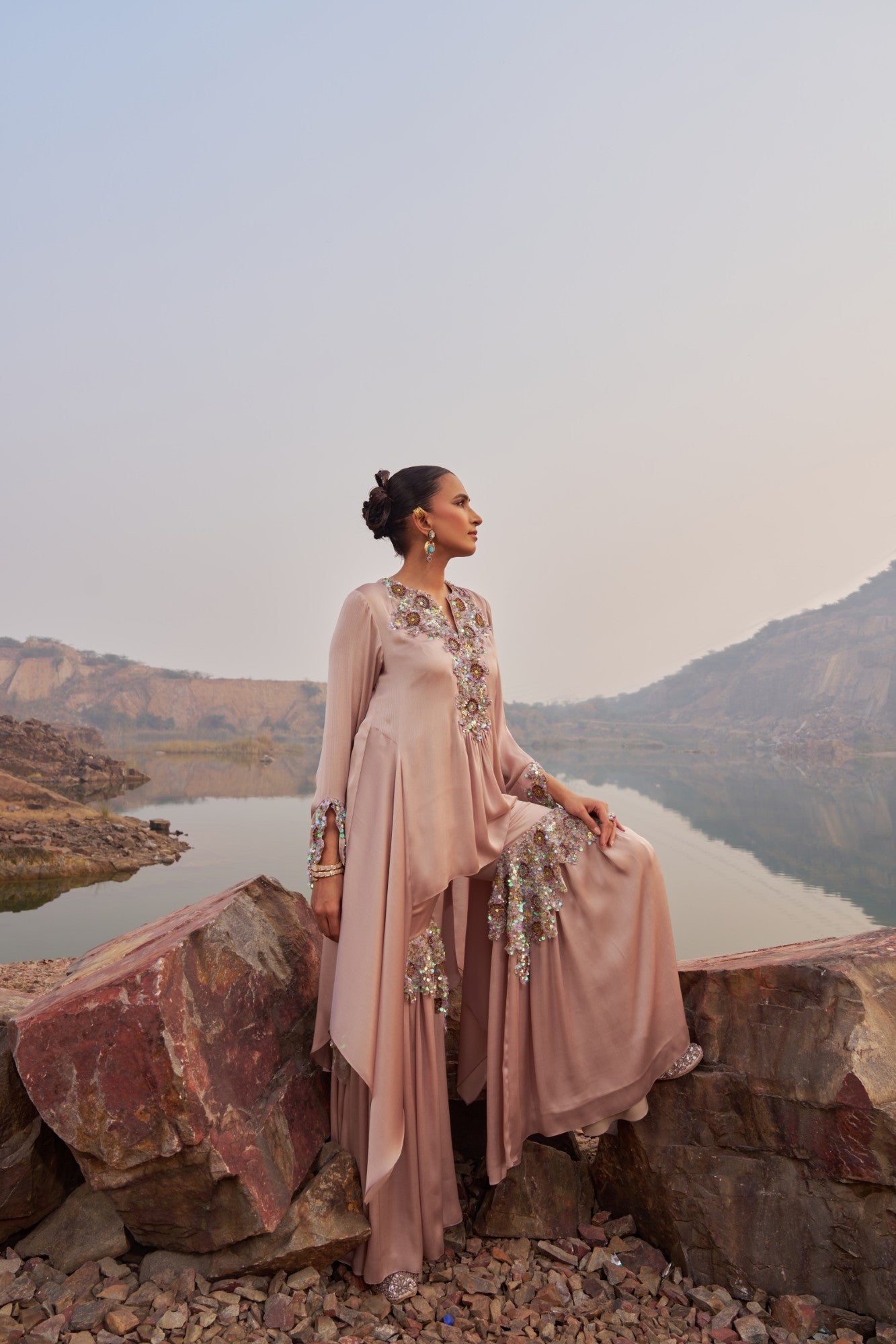 Beige Sharara Set