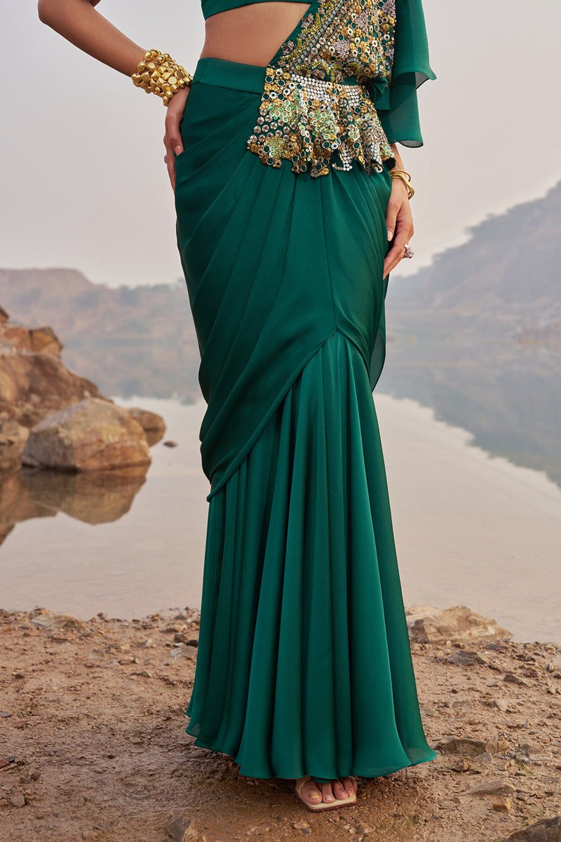EMERALD QUEEN DRAPE SAREE