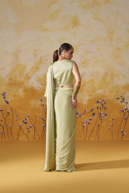 MAZE DRAPE SAREE SET