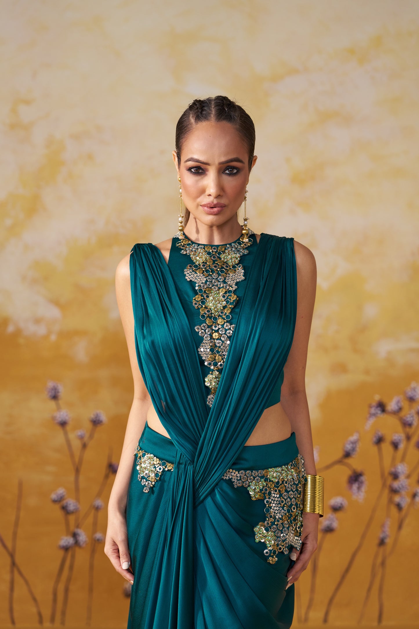 NOCTURNE DRAPED SAREE SET