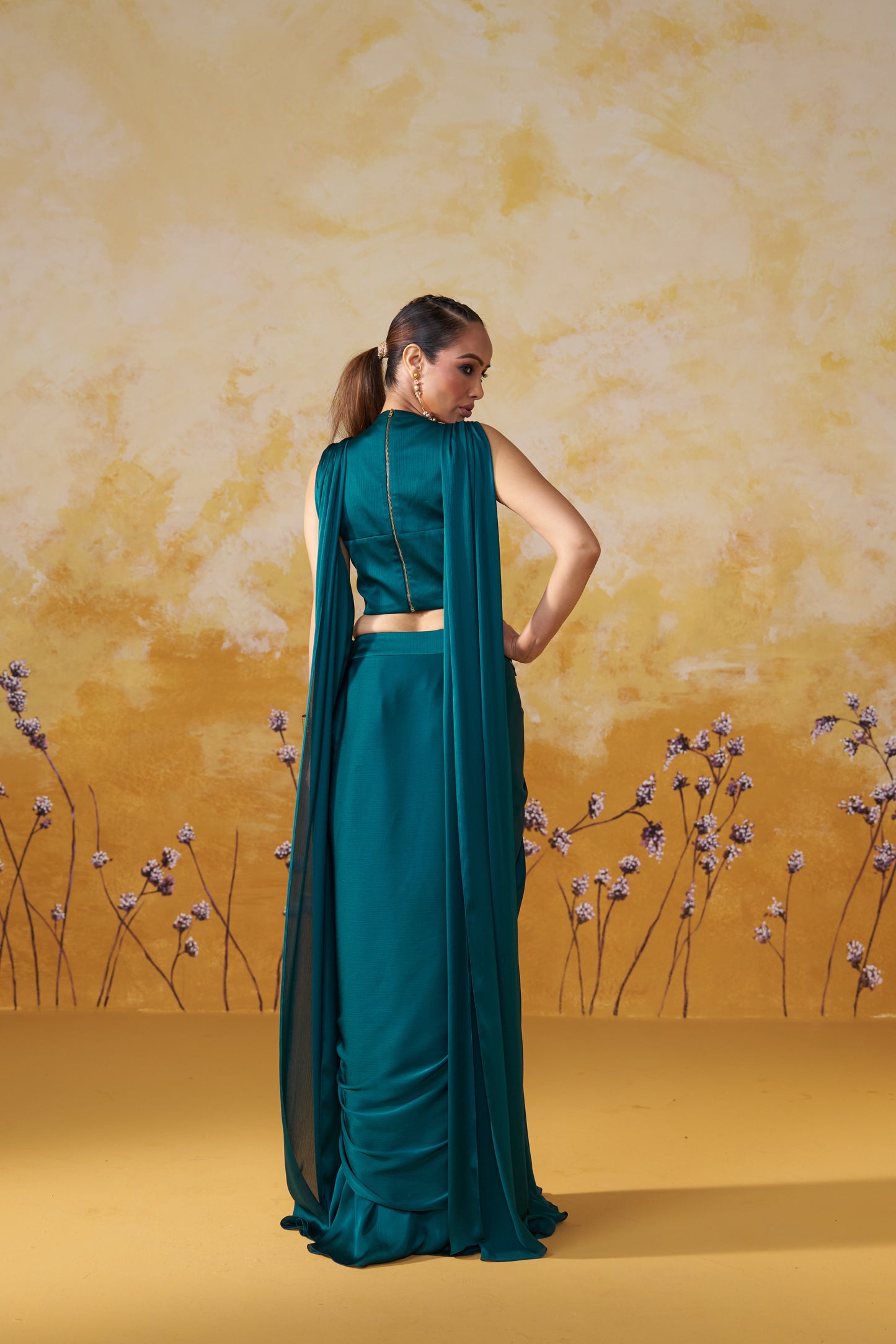 NOCTURNE DRAPED SAREE SET
