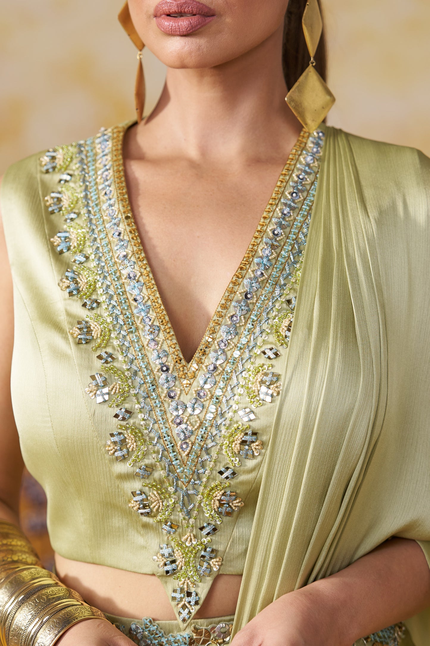 MAZE DRAPE SAREE SET