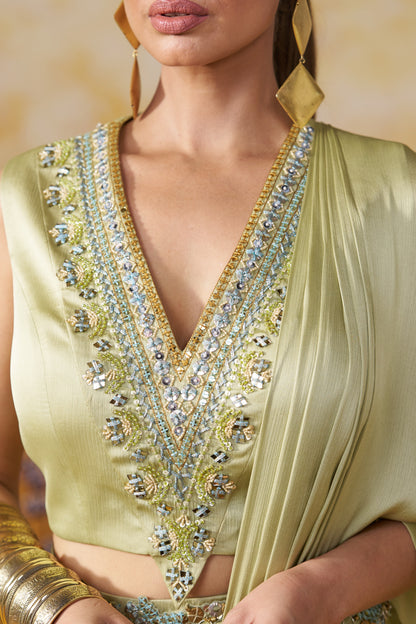 MAZE DRAPE SAREE SET