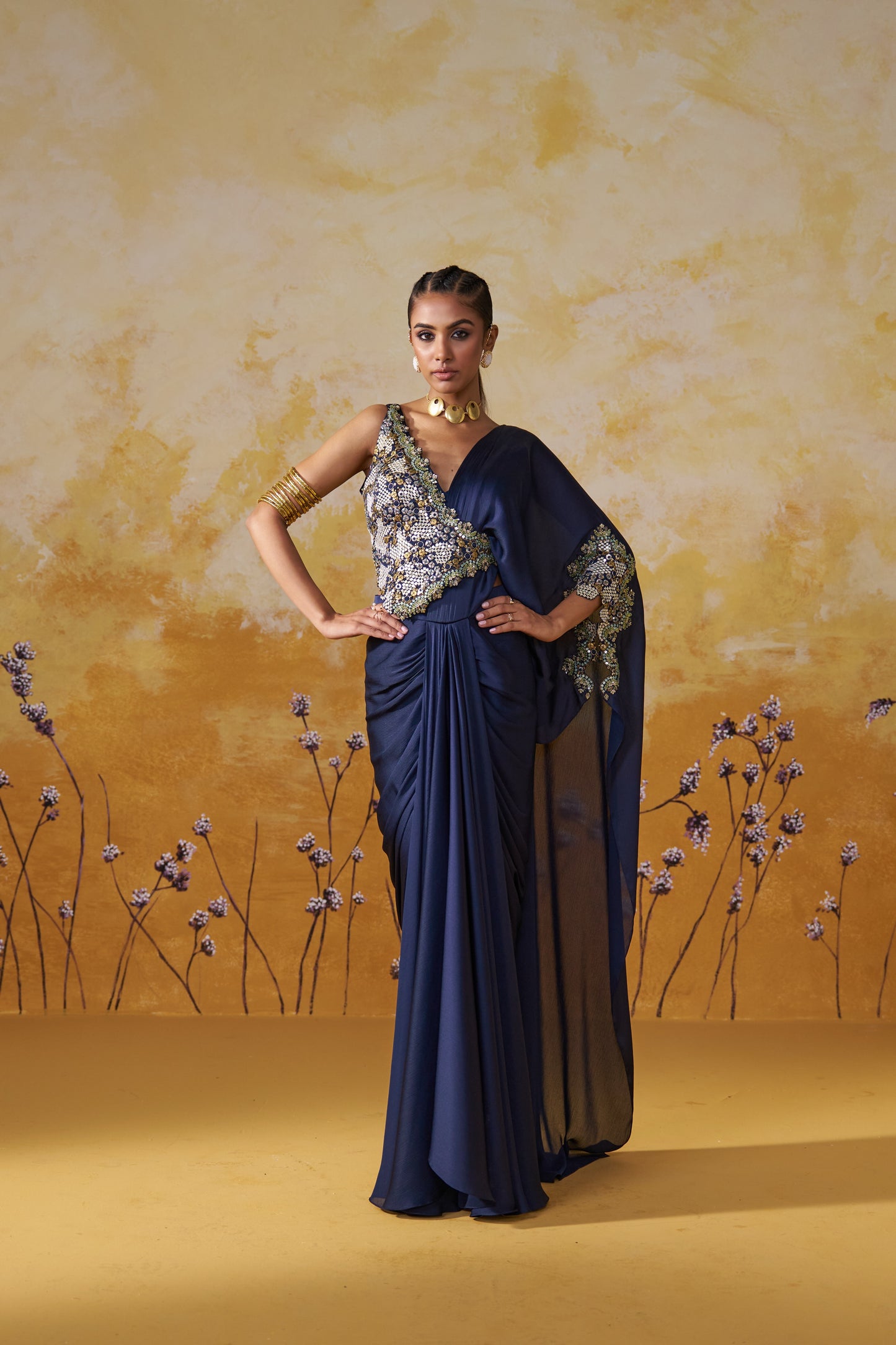 IMPEL DRAPED SAREE SET