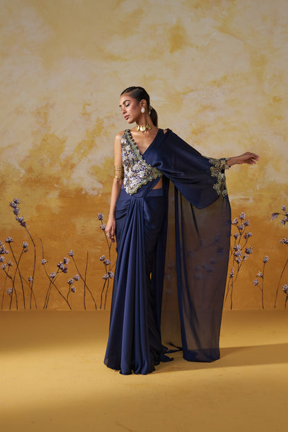 IMPEL DRAPED SAREE SET