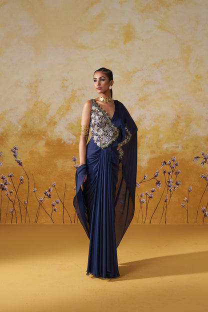 IMPEL DRAPED SAREE SET