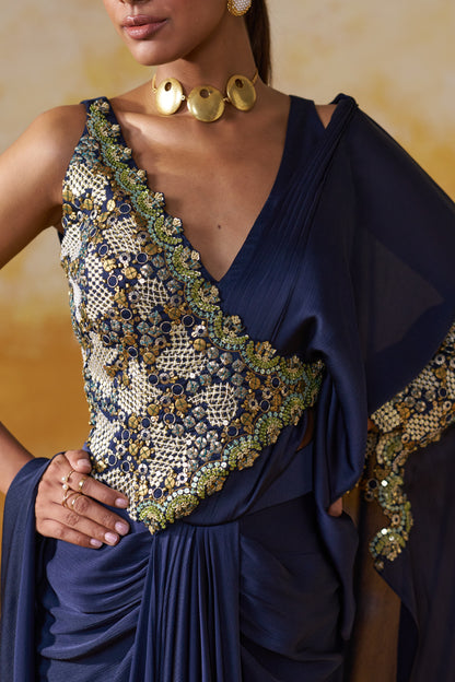 IMPEL DRAPED SAREE SET