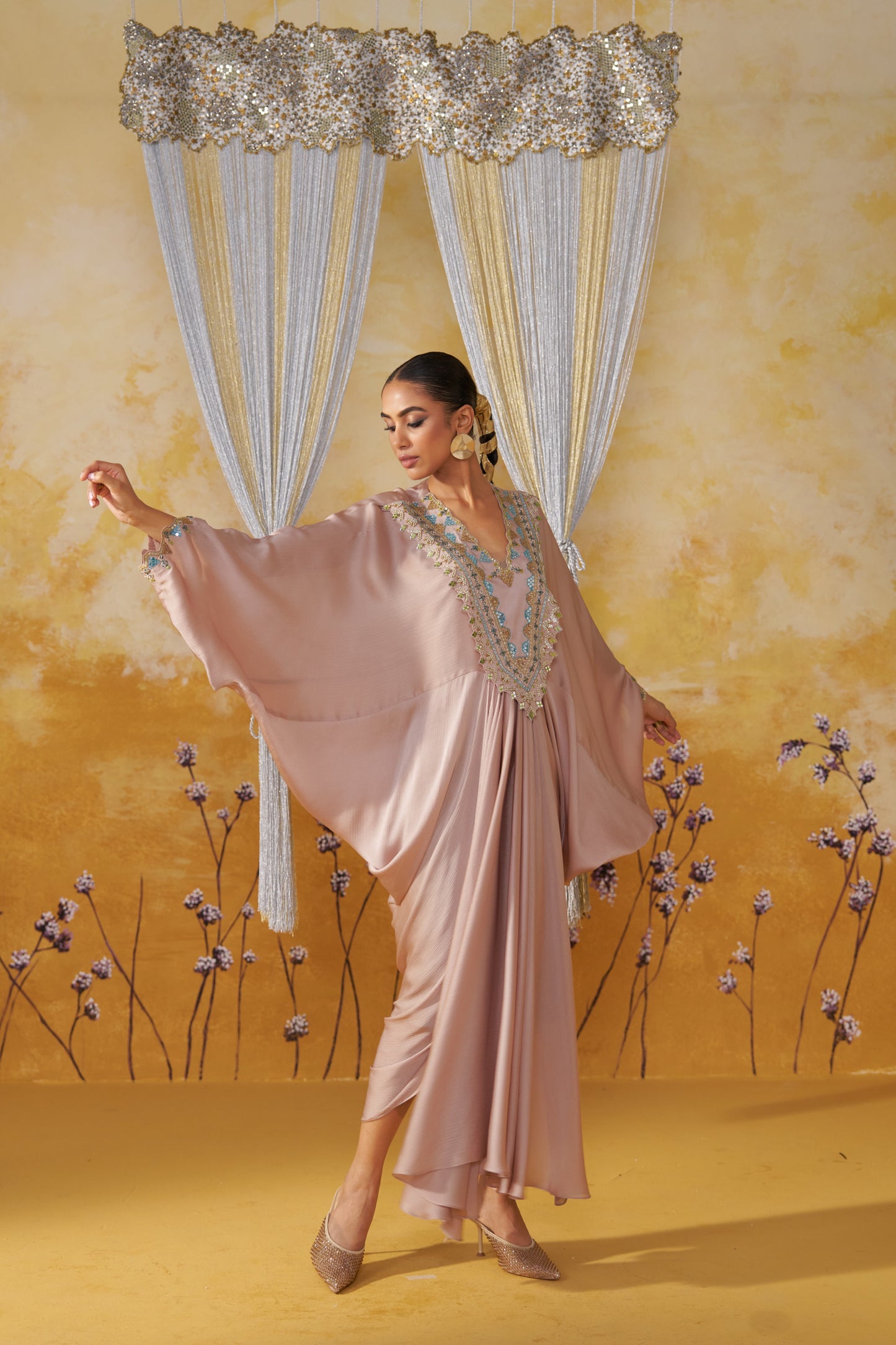 DAMASK DRAPED KAFTAN