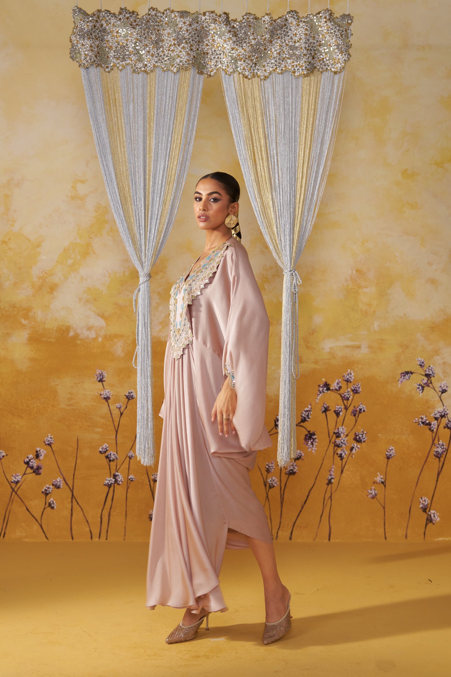 DAMASK DRAPED KAFTAN