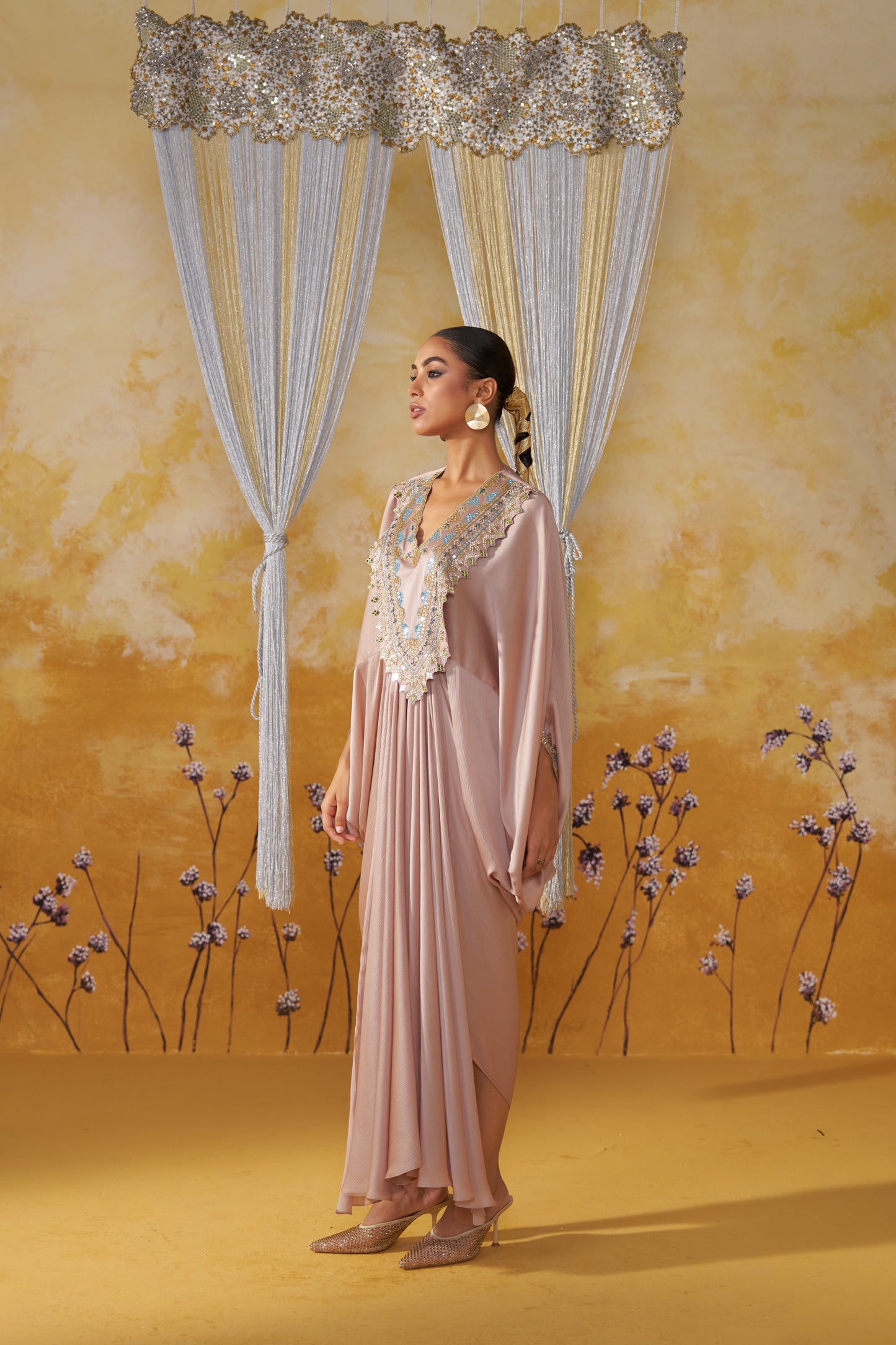 DAMASK DRAPED KAFTAN