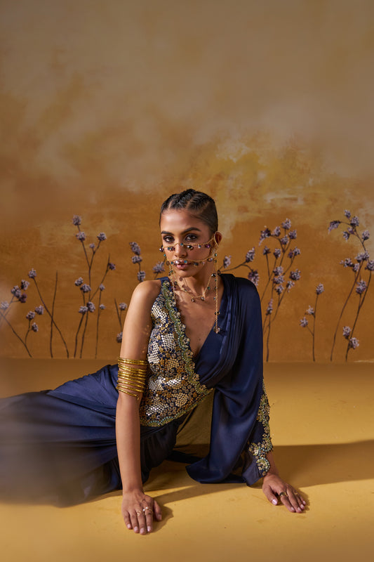 IMPEL DRAPED SAREE SET