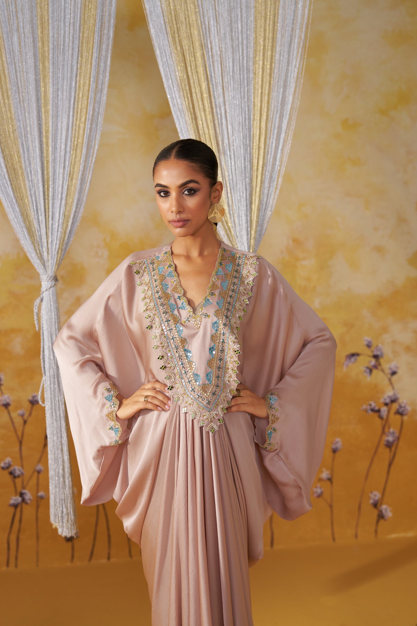 DAMASK DRAPED KAFTAN
