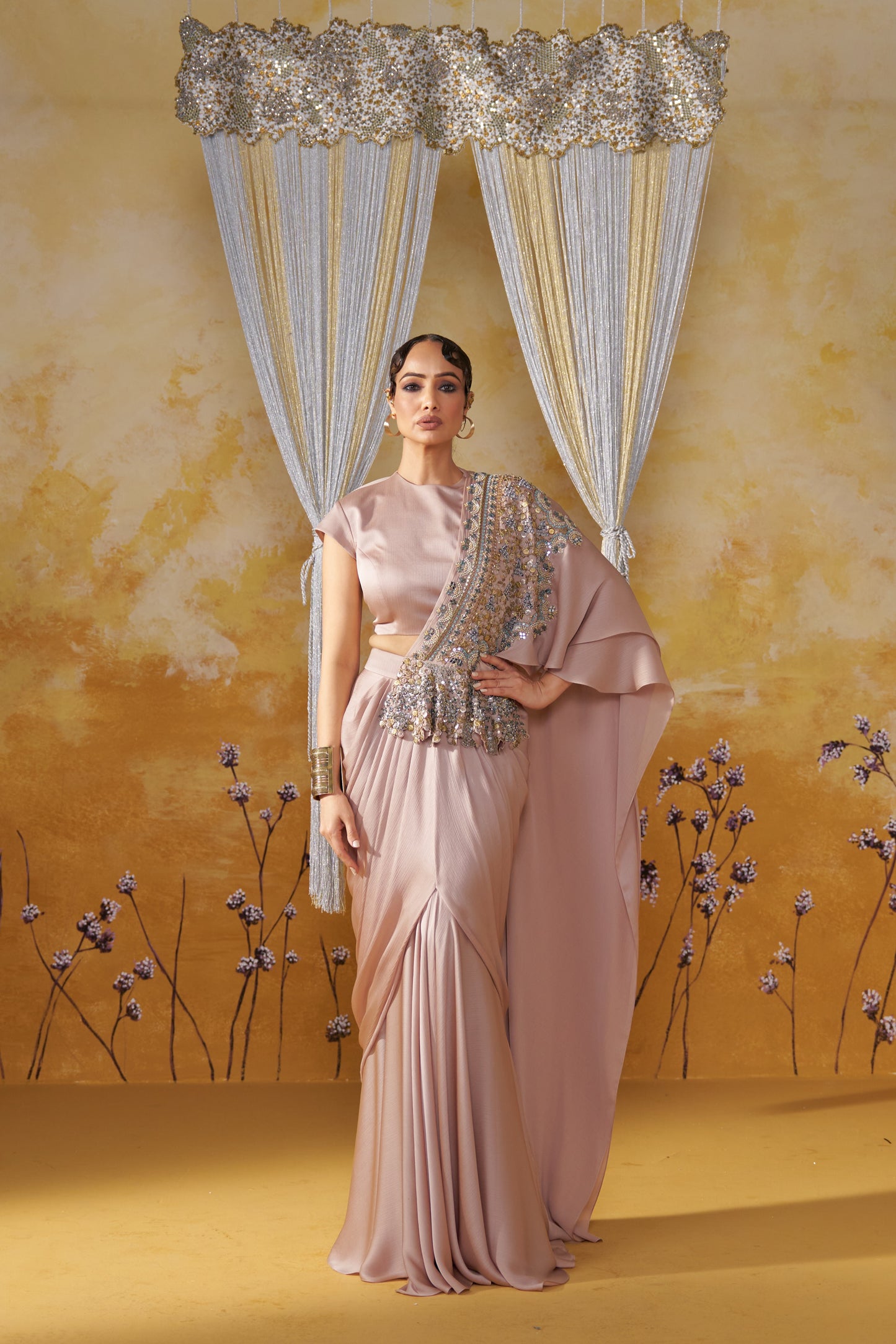 ASHER DRAPED SAREE SET