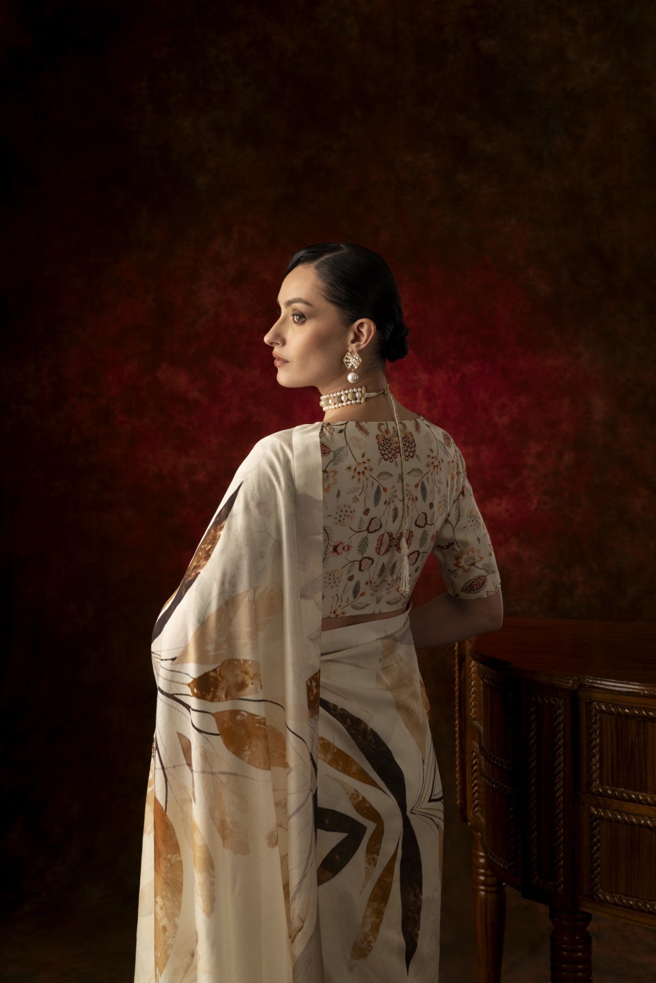 Ivory Symphony - Saree Set