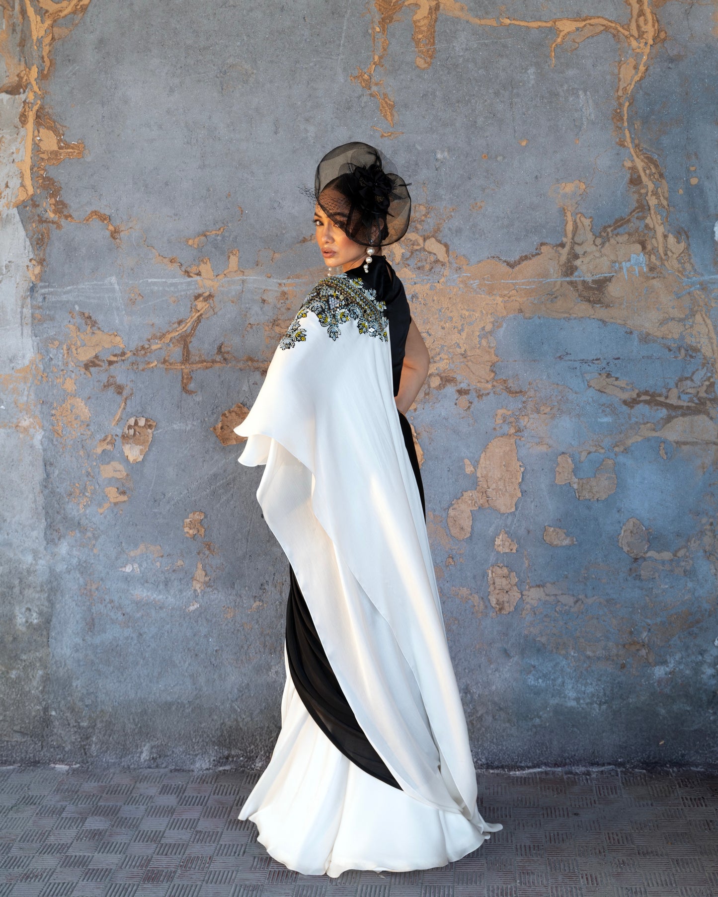 PEARL GLAZE DRAPE SAREE SET