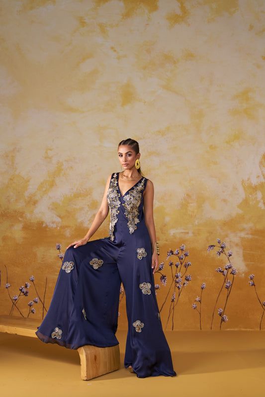NAVY LUXE JUMPSUIT