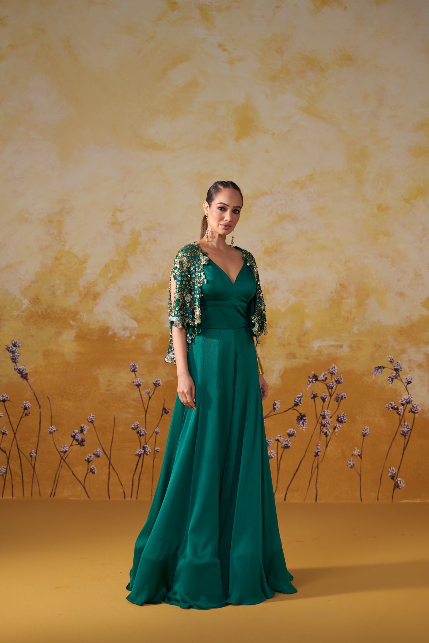 VERDURE CAPE JUMPSUIT
