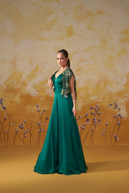 VERDURE CAPE JUMPSUIT