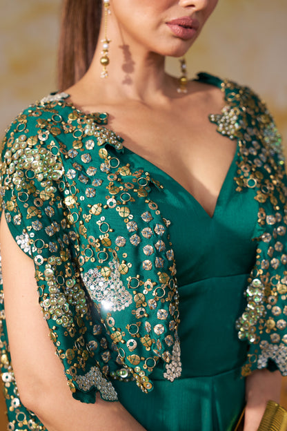 VERDURE CAPE JUMPSUIT