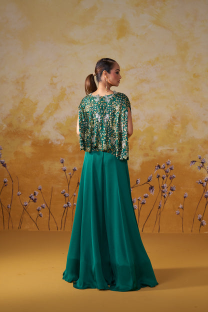 VERDURE CAPE JUMPSUIT