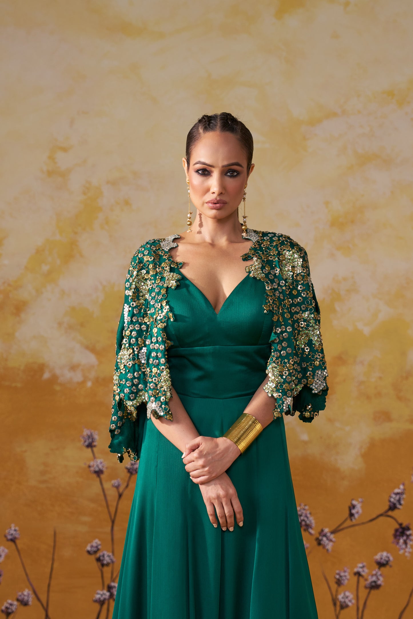 VERDURE CAPE JUMPSUIT
