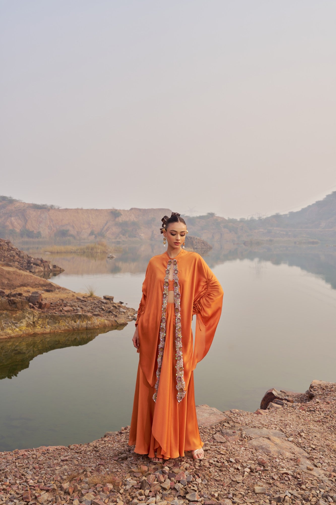 Orange Skirt Set