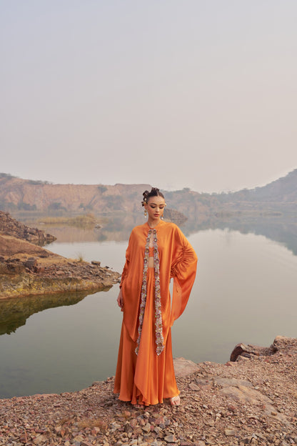 Orange Skirt Set