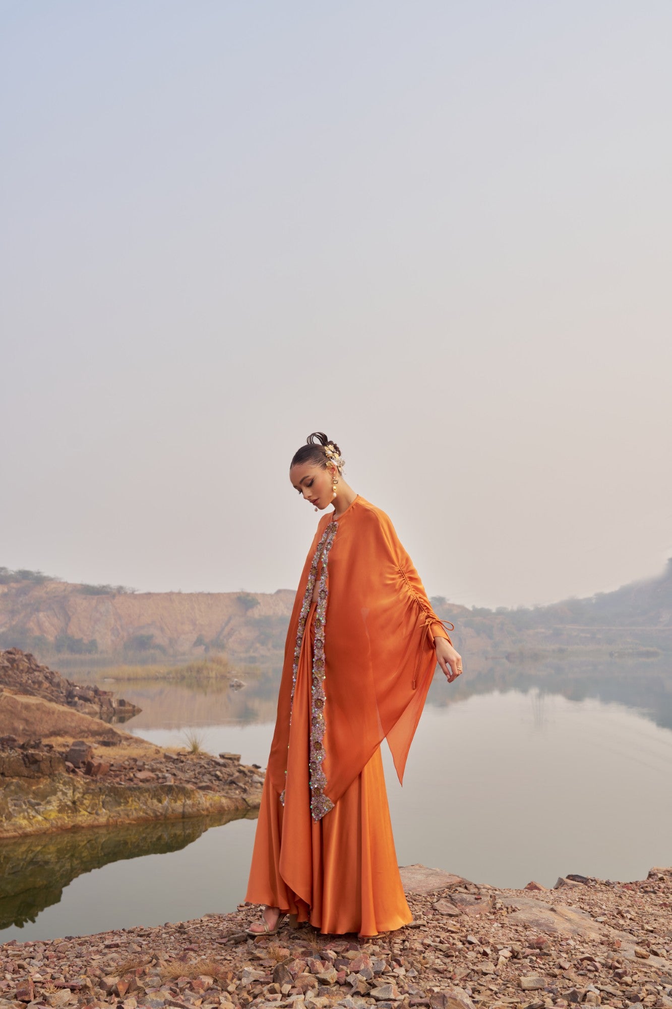 Orange Skirt Set