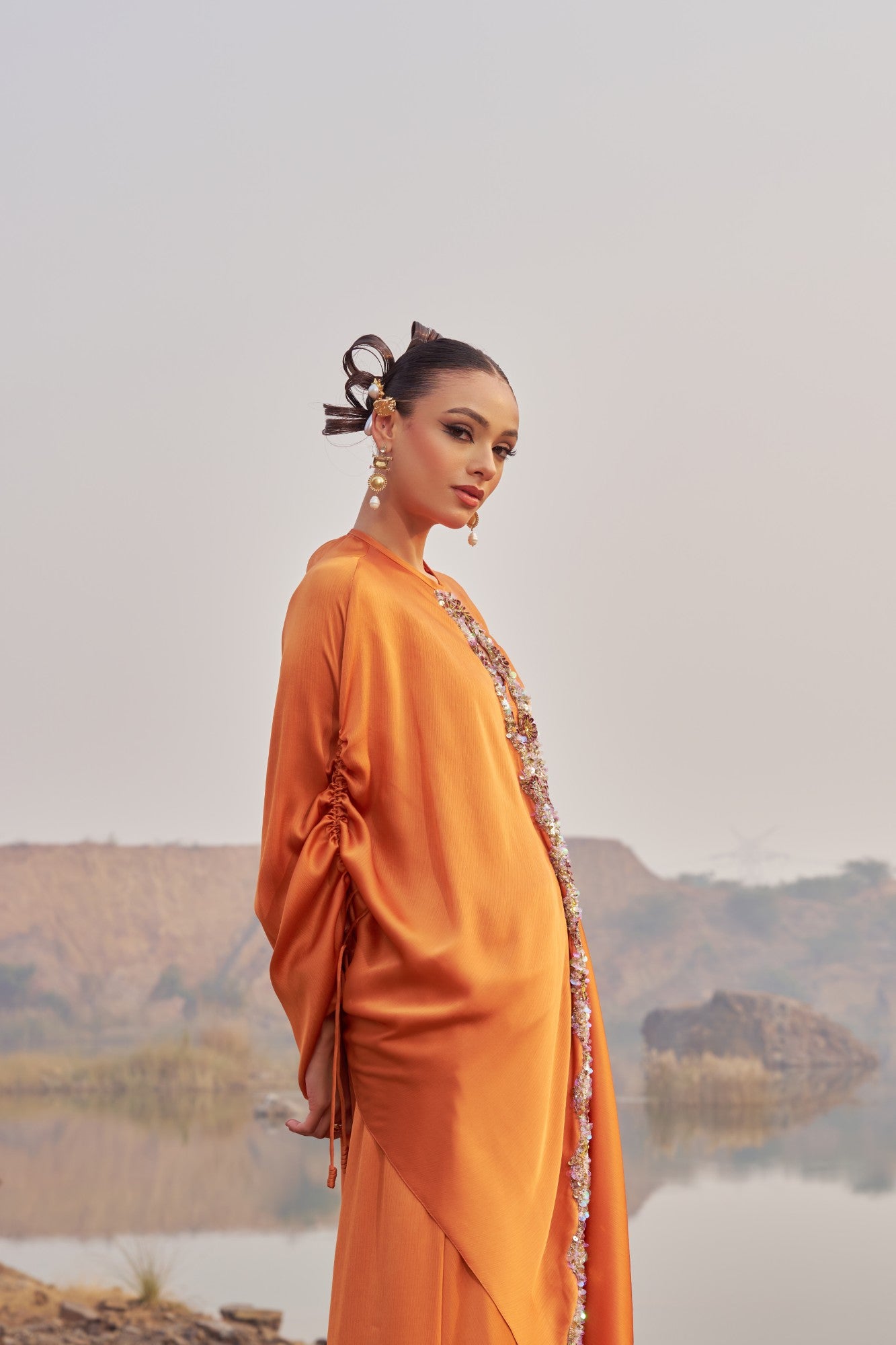Orange Skirt Set