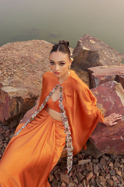 Orange Skirt Set