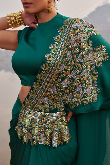 EMERALD QUEEN DRAPE SAREE